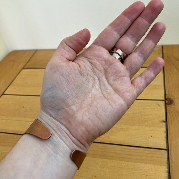 Southwestern Turtle Etched Copper Bracelet & Ring Western Cowgirl Set Adjustable - Picture 3 of 9